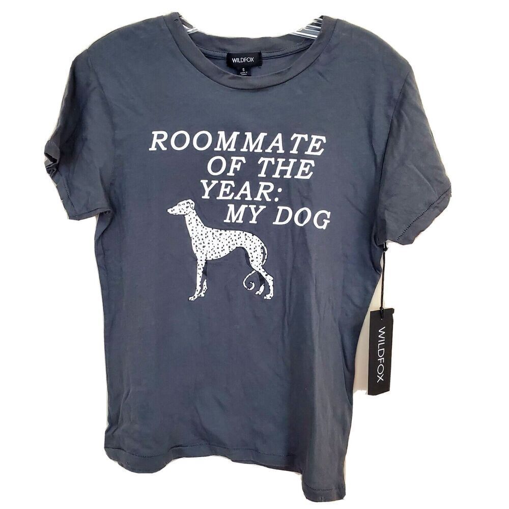 NWT WILDFOX Roommate of the year Dalmation Dog T shirt Size S Womens Lightweight